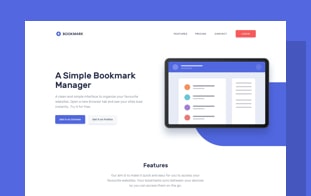Bookmark landing page at desktop size