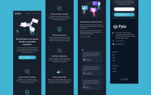 Fylo landing page on mobile screens