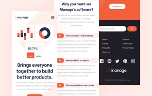 Manage landing page on mobile screens