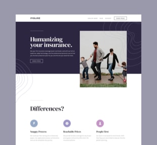 Insure landing page preview